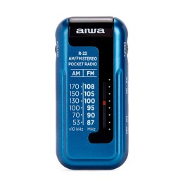 ÷ Radio analogica mini aiwa r-22bl am/fm hyperbass color azul