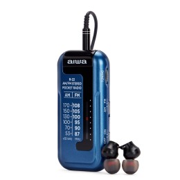 ÷ Radio analogica mini aiwa r-22bl am/fm hyperbass color azul