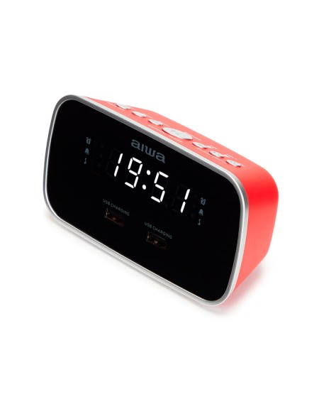 ÷ Radio despertador aiwa cru-19 red 2 puertos usb de carga 5v 2.4a