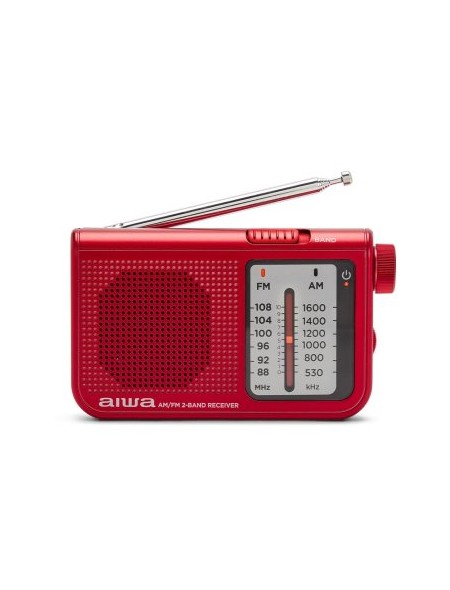 ÷ Radio analogica con altavoz aiwa rs-55 red sintonizador analogico altavoz integrado y jack 3.5mm